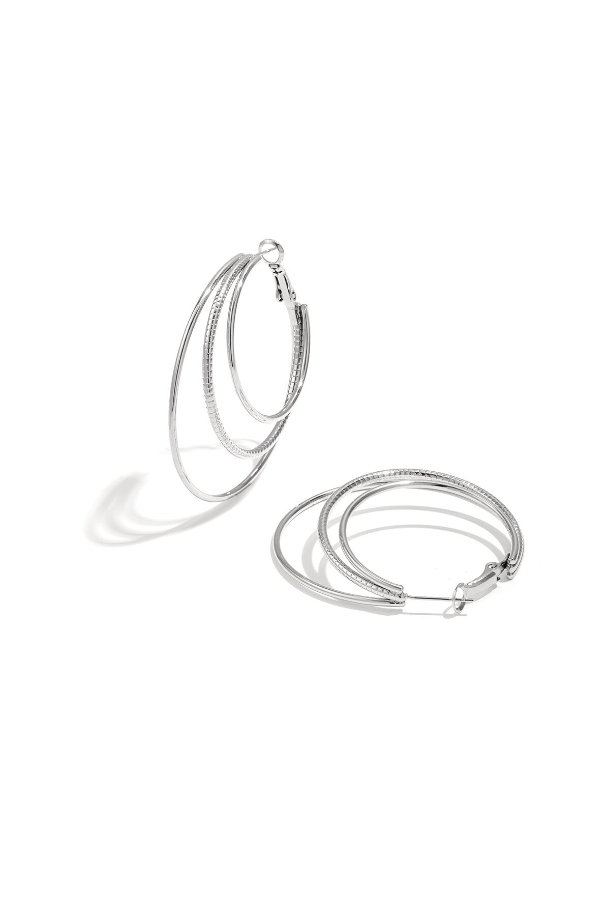 Layered plain hoop earrings