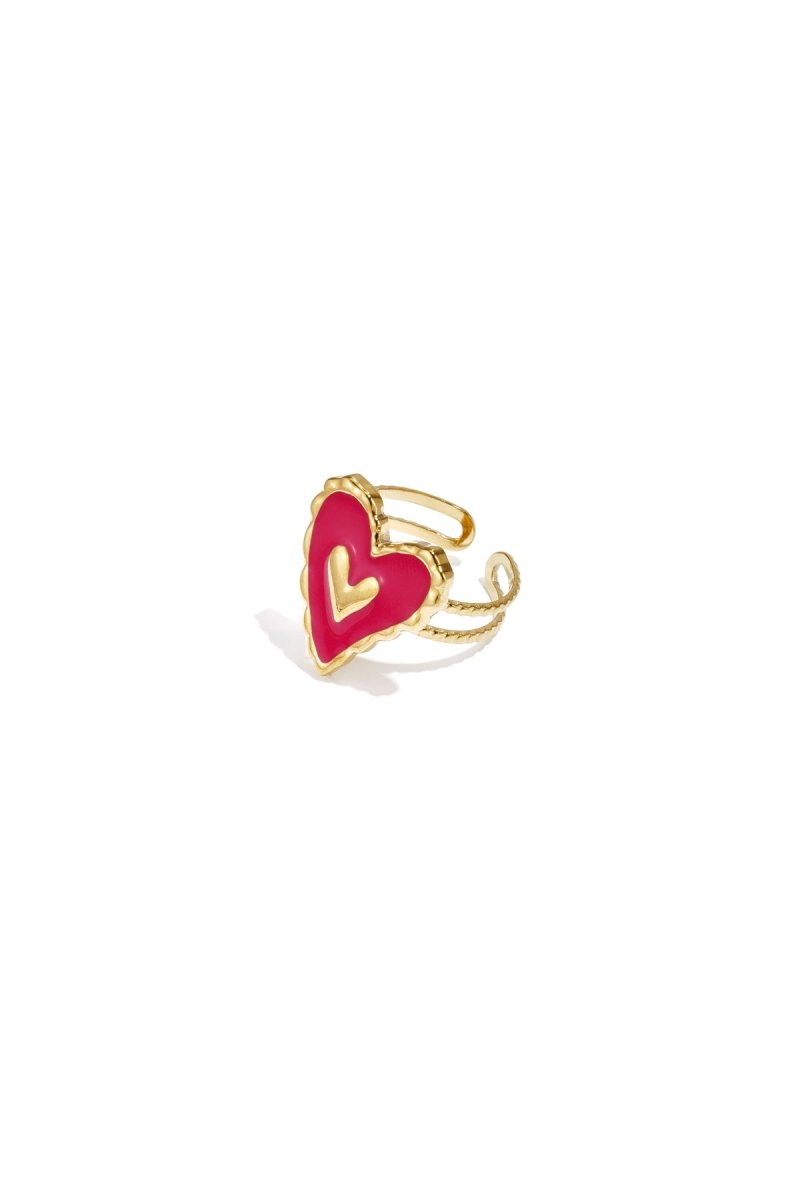 Stainless Steel Statement Rings Heart Sweet Daily Romantic Series Women's jewelry - Velaris Femme