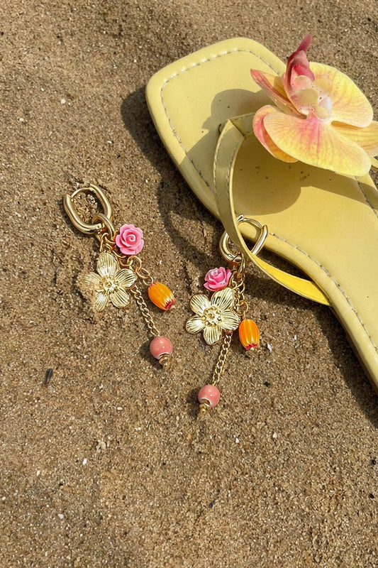 Stainless Steel Dangle Earrings Flower Casual Daily Romantic Series Women's jewelry