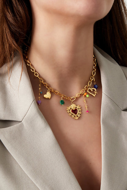 charm necklace milagros heart