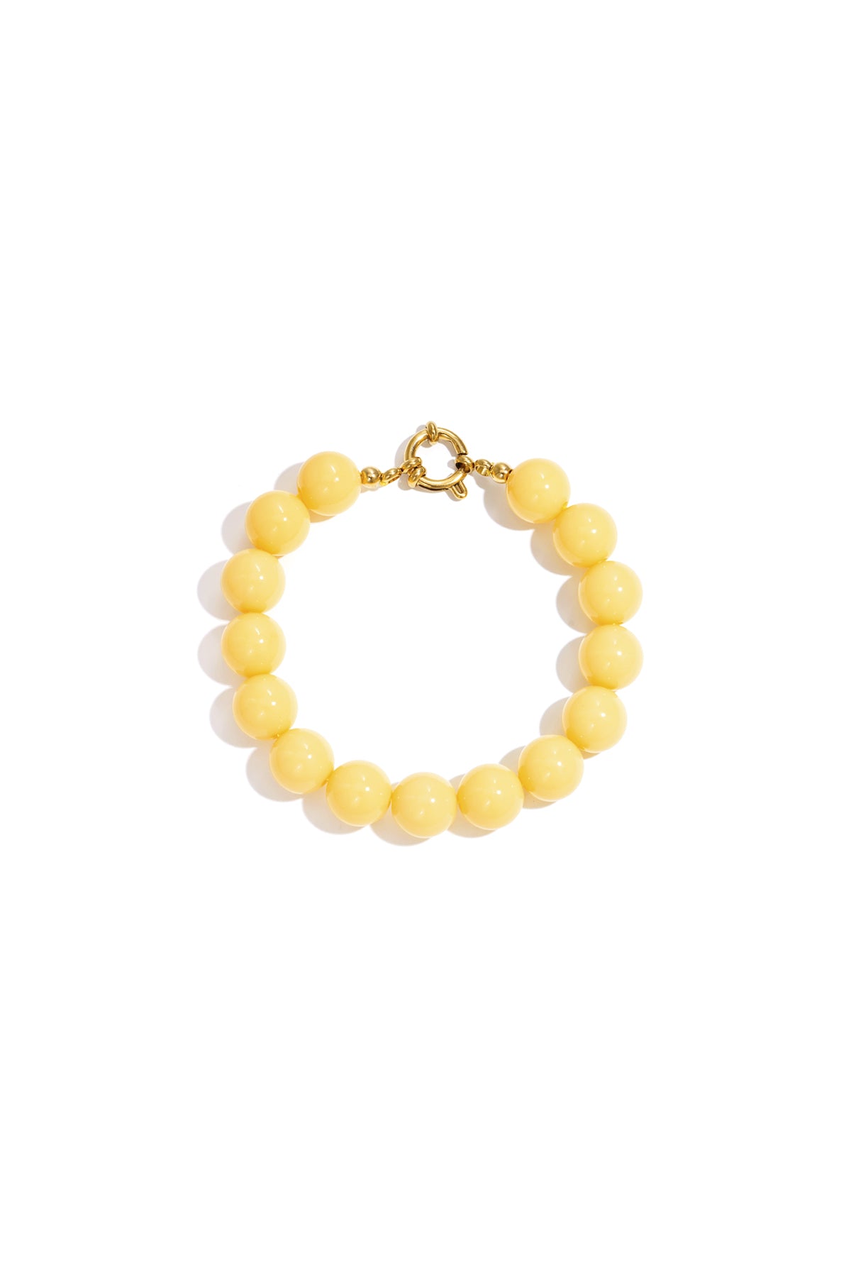 Necklace with medium beads and front closure-12mm