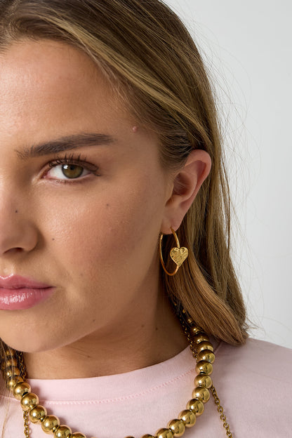 Hoop earrings with heart