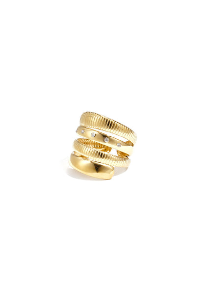 Layered ring with striped design