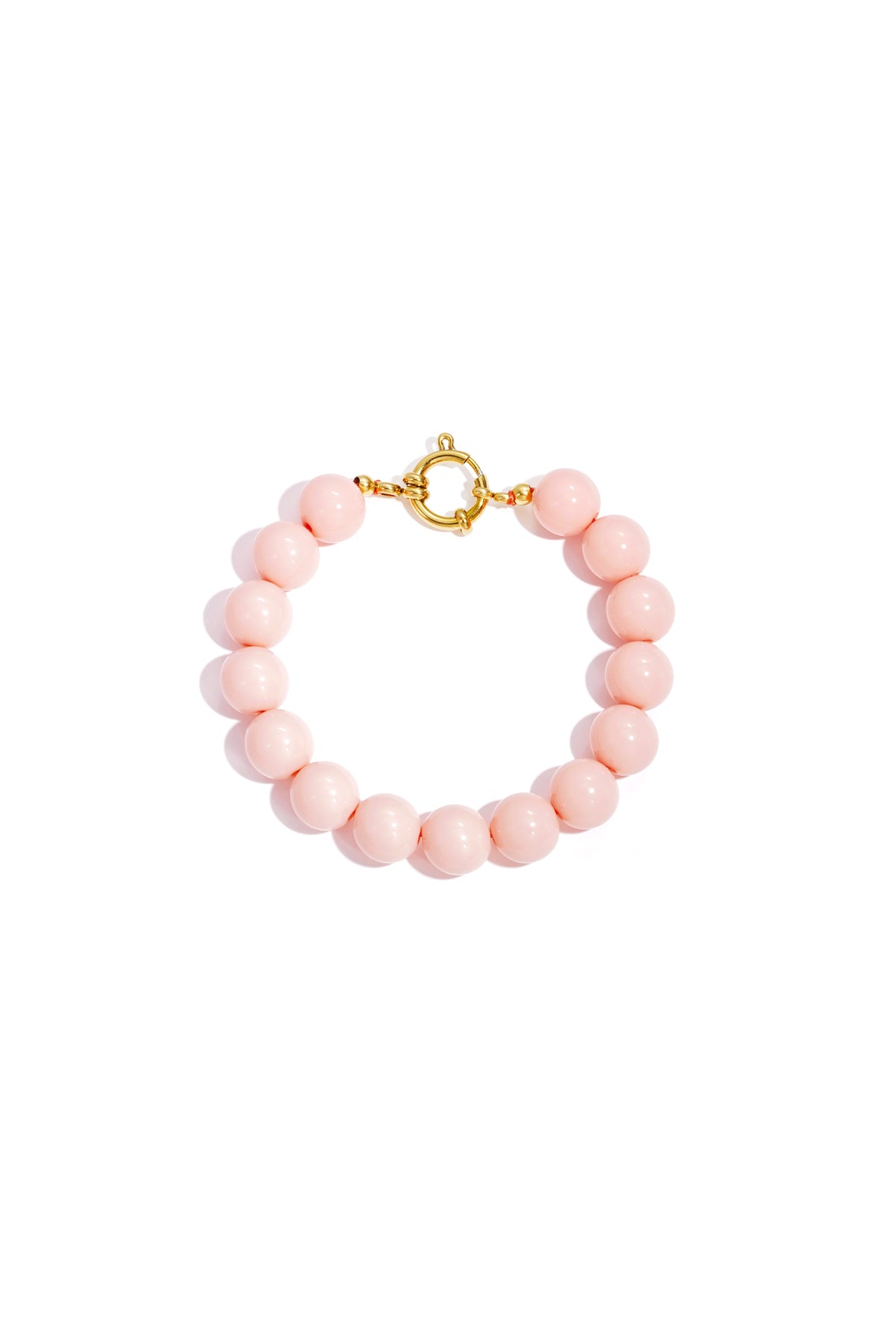Necklace with medium beads and front closure-12mm