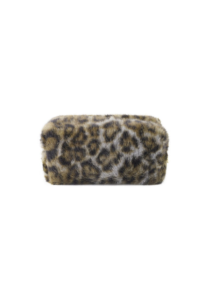 Soft leopard makeup bag