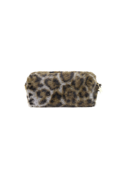 Leopard print makeup bag