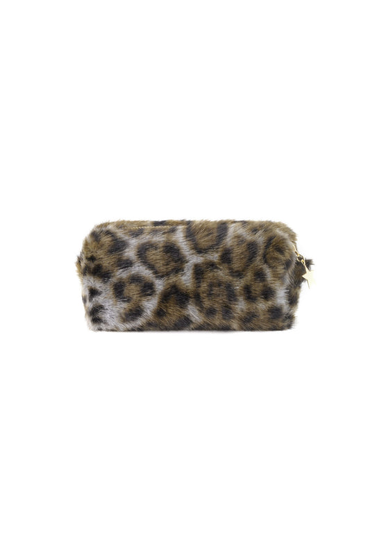 Leopard print makeup bag