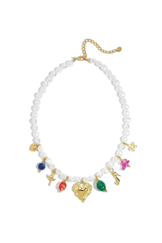 Imitation Pearl Beaded Necklaces Heart Casual Daily Romantic Series Women's jewelry