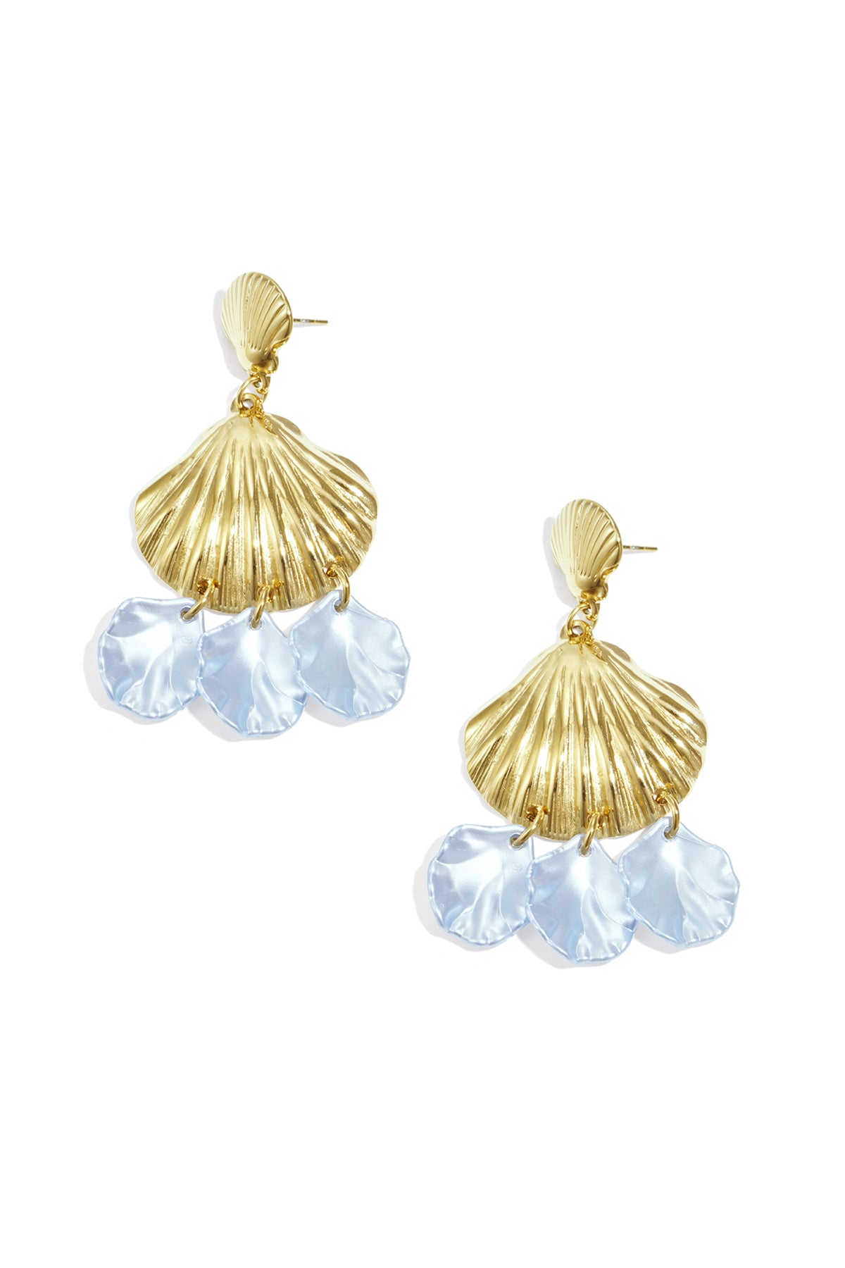 Earrings with shells and mother of pearl
