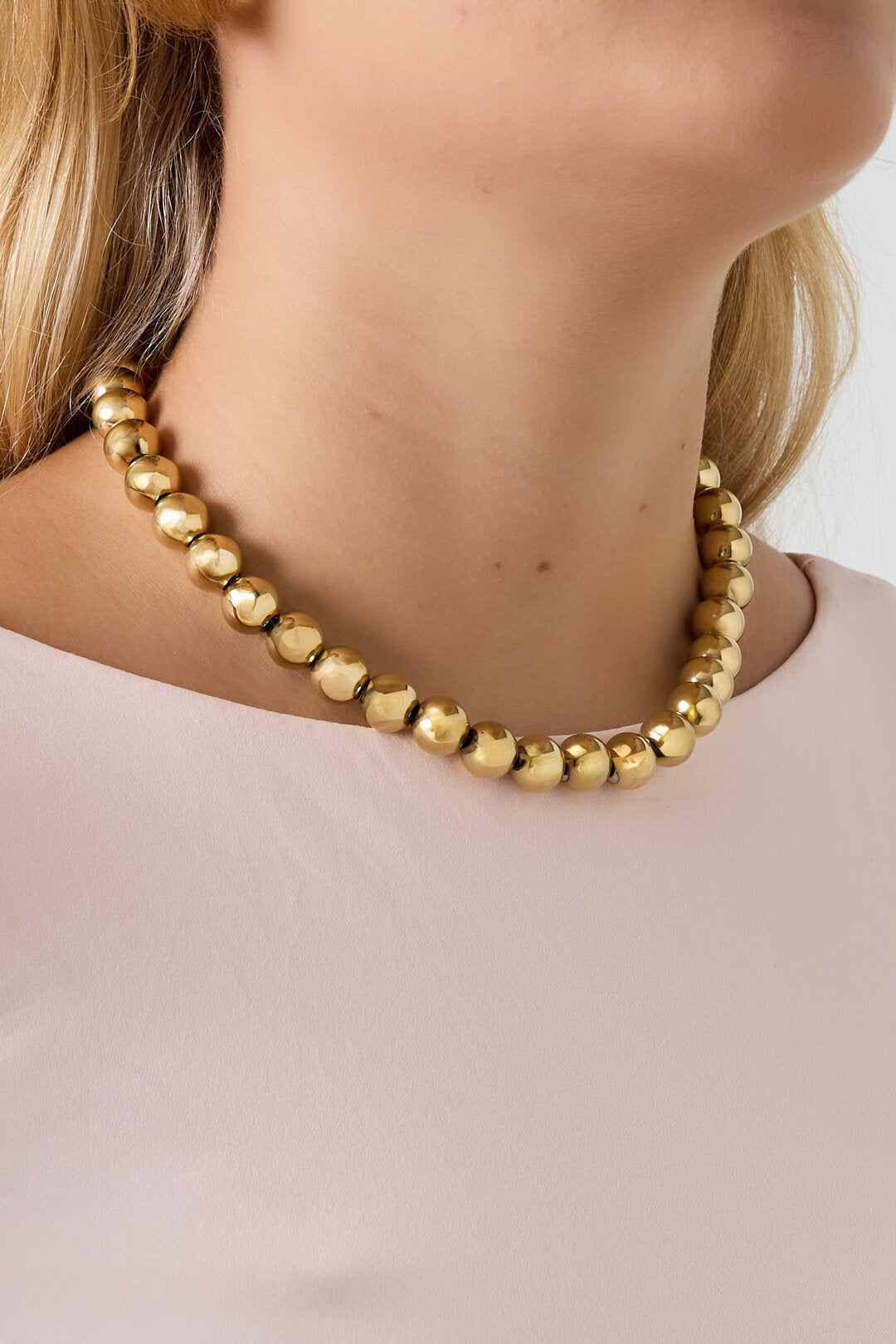Hollow bead necklace-12mm