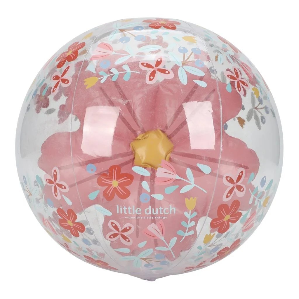 Little Dutch Pink Flowers 3D Strandbal 35 Cm Roze