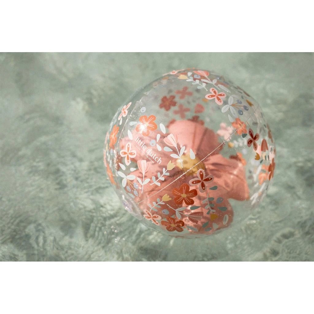 Little Dutch Pink Flowers 3D Strandbal 35 Cm Roze