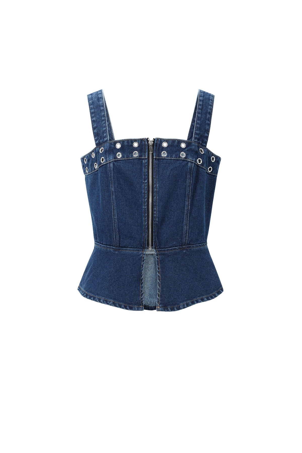 Eyelet Statement Denim Top