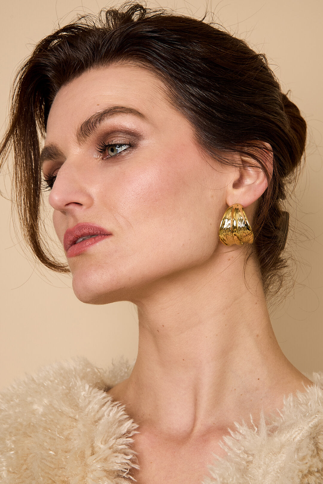 Stainless Steel Hoop Earrings leaf Casual Daily Simple Series Women's jewelry