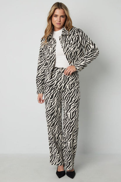 Cotton Denim Women's Jacket Street Elegant Specialty Animal Print - Velaris Femme
