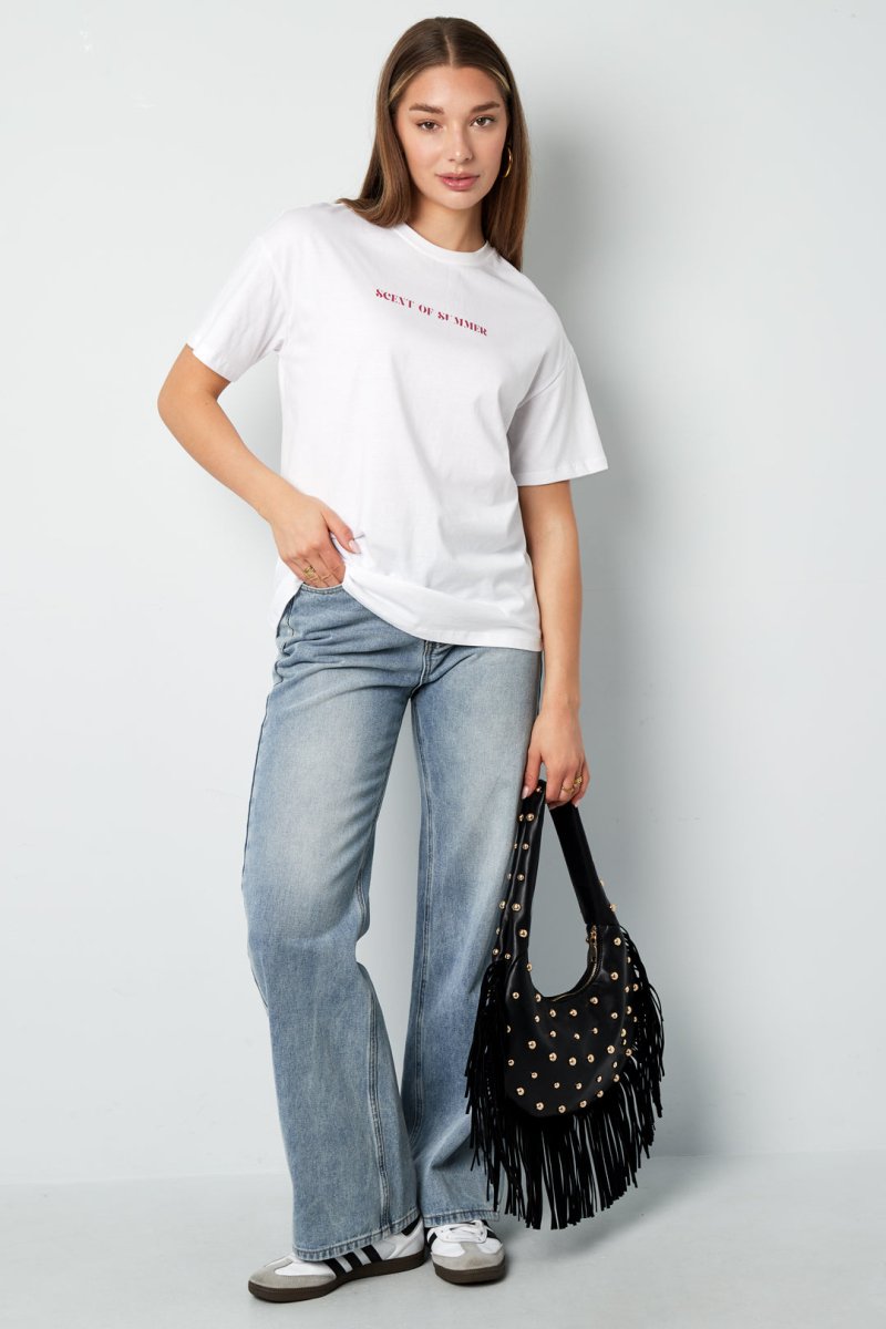 Cotton Women's T-shirt Casual Letters - Velaris Femme