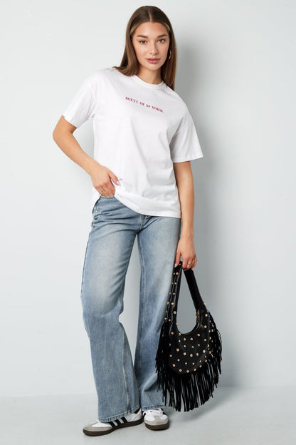 Cotton Women's T-shirt Casual Letters - Velaris Femme