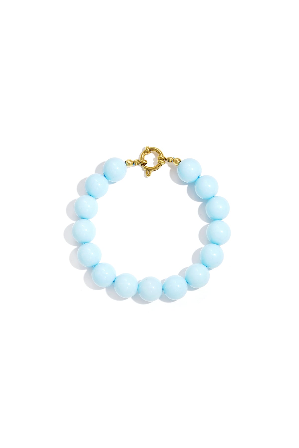 Necklace with medium beads and front closure-12mm
