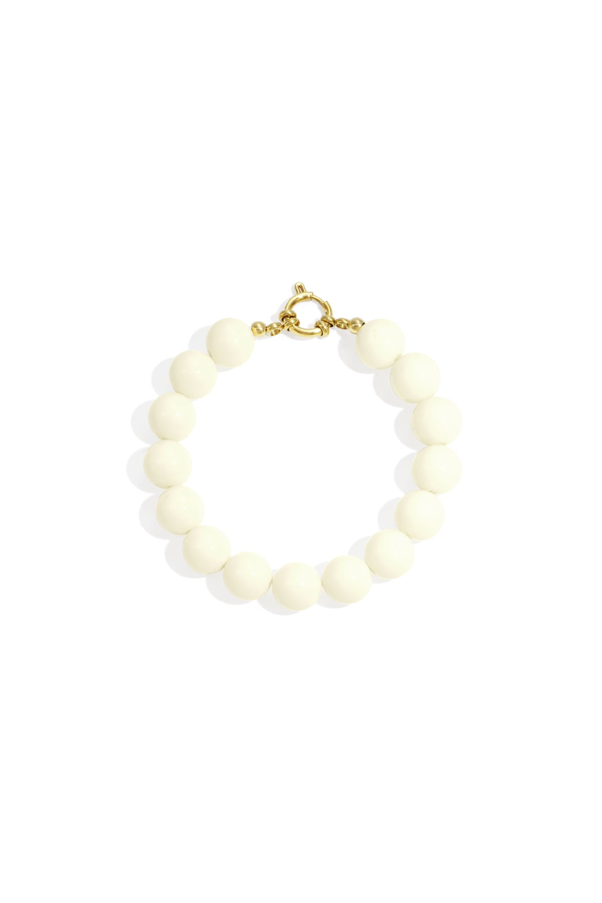 Necklace with medium beads and front closure-12mm