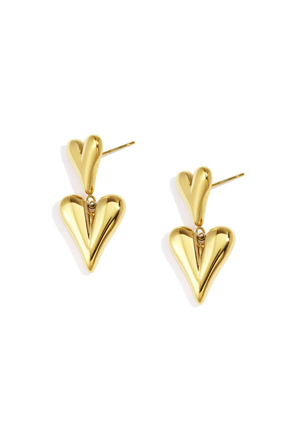 Stainless Steel Drop Earrings Heart Casual Daily Simple Series Women's jewelry