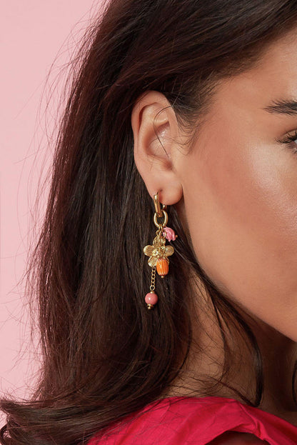 Stainless Steel Dangle Earrings Flower Casual Daily Romantic Series Women's jewelry