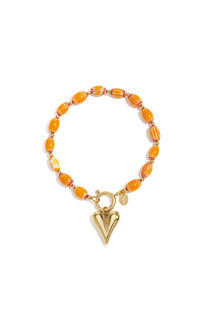 Stainless Steel Beaded Bracelets Heart Casual Daily Simple Series Women's jewelry