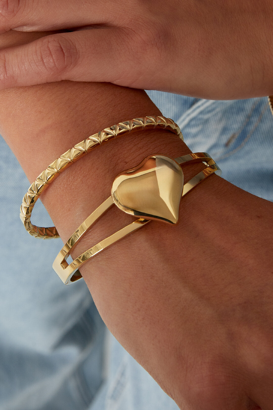 Double heart bracelet