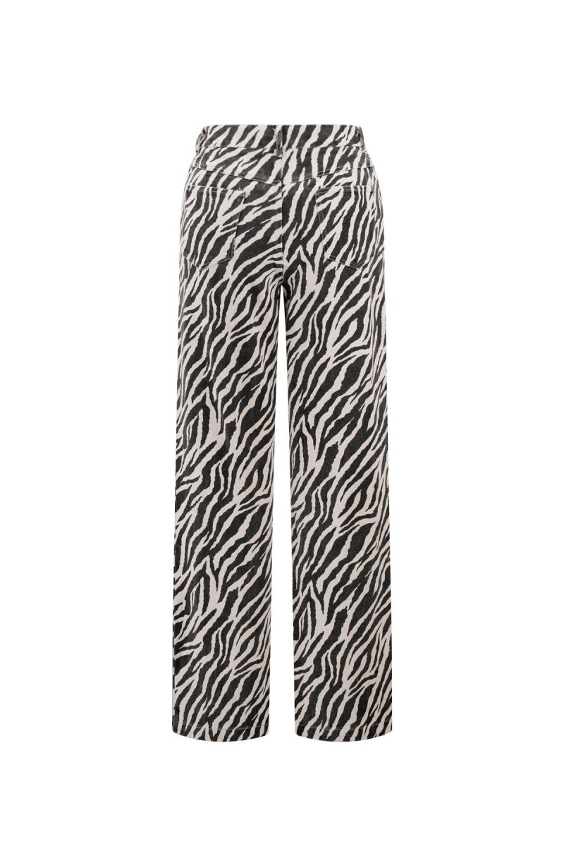 The Zebra Line – Zebra Stripe Straight Leg Pants - Velaris Femme